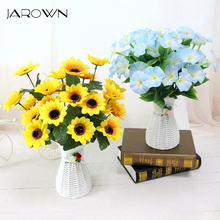 quality  plastic vase + silk flowers artificial flower set home flowers decoration artificial wedding decor Free Shipping 2024 - buy cheap