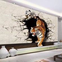 Papel de parede 3d personalizado para decoração de casa, tigre