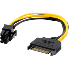 Cable adaptador PCIe PCI-e para tarjeta de vídeo, adaptador de alimentación SATA de 15 pines a 6 pines, envío directo desde fábrica, 30, 2019 2024 - compra barato