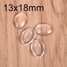50pcs/lot 13x18mm Oval Cabochons Transparent Glass Clear Flat Back for DIY Pendant Findings Jewelry Making Handmade Accessories 2024 - buy cheap