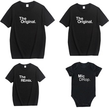 Ropa a juego para la familia, camisetas originales Remix con letras impresas, ropa para padre e hijo, pelele para bebé, novedad de 2019 2024 - compra barato