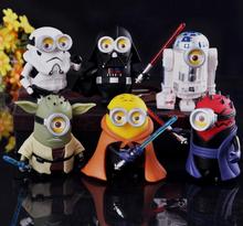 10cm 6pcs/lot Cute Style Minions Cosplay Star War Darth Vader & STORM & Yoda TROOPER Action Figure Model Toys 2024 - buy cheap