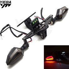 Motorcycle License Plate Bracket Licence Plate Holder LED Light FOR YAMAHA Tmax 500 Tmax530  T-MAX 500 530 YBR125 YZF R1 R3 R15 2024 - buy cheap