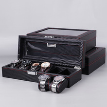 6/10/12 Girds Carbon Fiber Luxury Watch Box Jewelry Storage Box Organizer for Rings Bracelet Display Holder Case 2024 - buy cheap