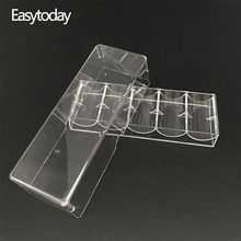 Easytoday-caja de fichas de póker Texas de acrílico transparente, caja de fichas de juego portátil, caja de Baccarat, accesorios de fichas de póker, 1 unidad 2024 - compra barato