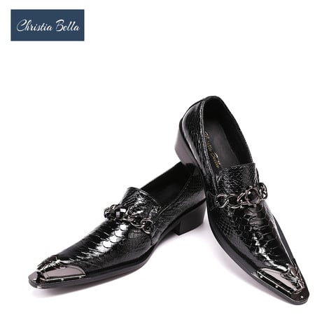 Christia Bella Luxury Brand Italian Formal Men Shoes Genuine Leather Pointed Toe Wedding Dress Shoes Plus Size Business Shoes 2022 - купить недорого