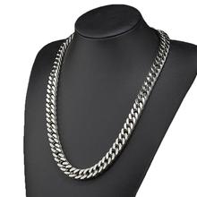 Granny Chic 12mm Mens Necklace 316L Stainless Steel Curb Cuban Chain Necklaces for Men Wholesale Punk Jewelry 7-40 inch 2024 - compre barato