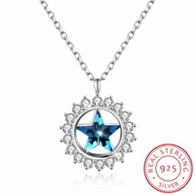 Женское Ожерелье с кристаллами Lekani, ожерелье со звездами Сваровски, из серебра 925 пробы 2024 - купить недорого
