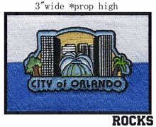 Orlando, Florida USA Flag 3"wide  embroidery patch  for city/tree/buildings 2024 - buy cheap