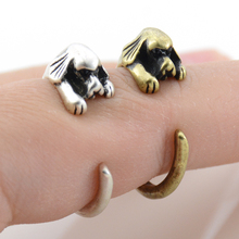 Vintage Cocker Spaniel Dog Wrap Anillos Couple Rings For Women Boho Brass Knuckle Animal Anel Ring Men Jewelry Gifts For Lovers 2024 - buy cheap