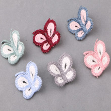 Mini Order 6pcs/lot 25*25MM Woven Crochet Kawaii Butterfly Button Stickers Girls Hair Jewelry Bow Center Headband Ornament Decor 2024 - buy cheap