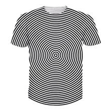 Fashion Summer Style Print Short-sleeved Tees Men /women Black And White Vertigo Hypnotic Printing T Shirt Men's 3d T-shirt 6XL 2024 - buy cheap