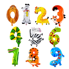 16inch animal number foil balloons baby shower balloons happy birthday party wedding balloons decoration children's toys Globos 2024 - buy cheap