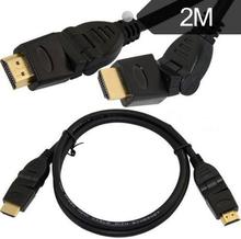 7Ft HDMI 1,4 V M/M 360 градусов поворотный Регулируемый правый левый угловой свинцовый кабель 2024 - купить недорого