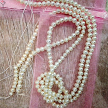 Perla Real de una hebra, 2-3,2mm, Perla blanca brillante, pequeña perla Natural de agua dulce, cuentas sueltas de 35cm / 15 pulgadas 2024 - compra barato