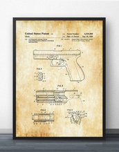 Glock Pistol Patent 1985 Blueprint Wall Art Paint Wall Decor Canvas Prints Canvas Art Poster Oil Paintings No Frame 2024 - buy cheap