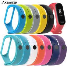 AKBNSTED Soft Silicone Replacement Watch Band For Xiaomi Miband 3 Sport Wristband Bracelet Watch Strap Accessories For Mi Band 3 2024 - buy cheap