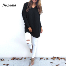 Women Sweater Casual Loose Knitted Pullovers Tops Female V Neck Long Sleeve Thin Knitwear Plus Size Blusas 2024 - buy cheap