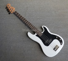 Shelly New store factory custom white 4 strings P bass precision 20 frets black pickguard chrome tuners electric bass guitar 2024 - buy cheap