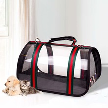 Складная прозрачная сумка-переноска для кошек и собак, дышащая дорожная сумка для домашних животных, уличные сумки на плечо для щенков, дорожные сумки для переноски 2024 - купить недорого