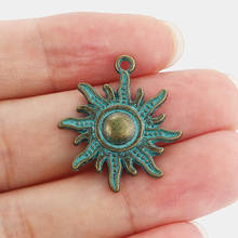 10pcs Antique Bronze Verdigris Patina Sun Charms Pendant for Bracelet Necklace DIY Jewelry Making Findings 28*25mm 2024 - buy cheap