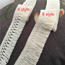 10Yard/Lot Handmade DIY 4CM Cotton Lace Trim Ttassel Fringe Accessories Beige Clothing Curtain Table Sweater Decorative M0122 2024 - buy cheap