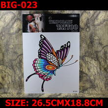 Красочные бабочки большой размер 265 мм x 188 мм абсолютно новые боди-арт тату временные татуировки экзотические сексуальные тату наклейки 2024 - купить недорого