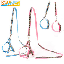 Pet Dog Leads Rope Leopard Dog Collar Harness Sets Pet Leash Dog Adjustable Safety Walking Outing Rope Puppy Dog Products 2024 - buy cheap