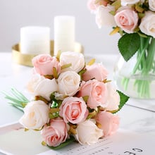 12pcs/lot Silk Artificial Flower Fake Floral Rose Flower Rose for Home Hotel Office Wedding Party Garden Craft Art Decor G10140 2024 - buy cheap