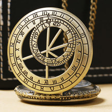 Reloj Astronómico Vintage de cobre para hombre y mujer, pulsera de bolsillo de cuarzo con diseño de constelación de Prague, colgante para collar, regalo de cumpleaños 2024 - compra barato
