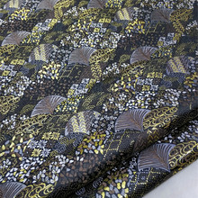 CF586 Golden Fan Black Fabric Cherry Blossom Jacquard Nishijin Brocade Fabric The Kimono Clothing Fabric DIY Sewing Materials 2024 - buy cheap