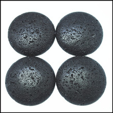 5pcs black lava stone cabochons round shape size 40mm lava beads accessories diy jewelry findings jewelry components 2024 - buy cheap