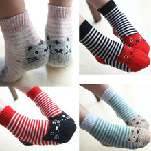 Winter Kids Socks Cotton Children Animal Socks Set Cat Cute Thick Wool Socks Lot Stripe Funny Short Baby Boys Girls Warm Soft 2024 - buy cheap