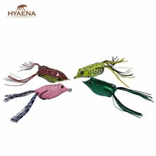 Hyaena 4pcs Soft Plastic FishingBait Lures Frog Double Hooks Top Water Ray Frog Mixed Colors Artificial Soft Bait 2024 - buy cheap