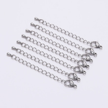 10pcs/Lot Lobster Clasp Bracelet Necklace Extender Chains Stainless Steel Extension Tail Chain For DIY Jewelry Making Findings 2024 - buy cheap