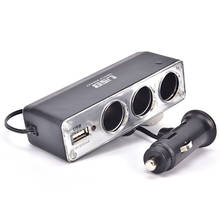 Universal 3 Way Multi Socket Car Cigarette Lighter Splitter USB Plug Charger DC 12V/24V Adapter with USB Port 11.5x 4.55x3.5cm 2024 - buy cheap