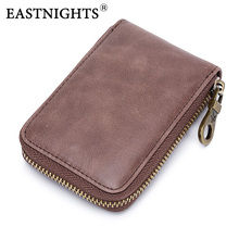 EASTNIGHTS-tarjetero de cuero genuino con cera de aceite para hombre y mujer, billetera de tarjetas Rfid Vintage, portadores de identificación, TW2723 2024 - compra barato