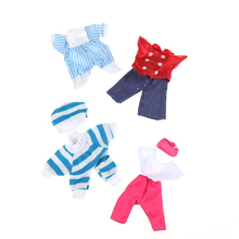 Conjunto de 5 peças de roupas feitas à mão, mini vestido para boneca roupa de presente menina amor do bebê brinquedo aleatório 2024 - compre barato