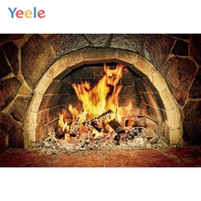 Yeele-Fondo de vinilo personalizado para estudio fotográfico, telón de fondo de Feliz Navidad, fiesta de invierno, chimenea, fuego, foto de bebé 2024 - compra barato