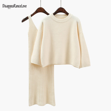 Disapleancelove-Conjunto de suéter suelto para mujer, conjunto de falda de Color sólido, Tops de otoño e invierno, 2021 2024 - compra barato
