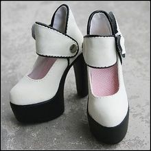 [Wamami] 52 # экрю белый 1/3 DZ DOD AOD SD BJD Dollfie кожаные туфли на высоком каблуке 2024 - купить недорого