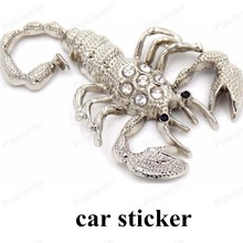 big sale 1pcs new design 3D car styling stereoscopic metal with diamond scorpion car stickers car styling Accessories 2024 - buy cheap