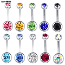 TIANCIFBYJS Stainless Steel Body Jewelry Navel Ring 50pcs Mix Colors Belly Piercing Bell Button Rings Pirsing Ombligo De Acero 2024 - buy cheap