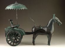 Продуманная китайская Винтажная Коллекция ручной работы старая бронзовая яркая статуя лошадиного пикапа 2024 - купить недорого