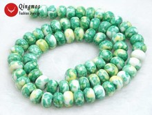Qingmos 5*8mm Green Rondelle Natural Agates Stone Beads for Jewelry Making Necklace Bracelet DIY 15'' los681 Free Shipping 2024 - buy cheap