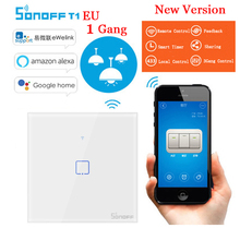 Sonoff-Interruptor de pared TX T1 EU, 1 Gang, Wifi, 433 RF, táctil, luz LED, temporizador, Ewelink, módulo de diagnóstico de domótica a través de Alexa 2024 - compra barato