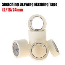 Masking Tape White Color 12/18/24mm Single Side Tape Adhesive Crepe Paper for Oil Painting Sketch Drawing Supplies Wholesale 2024 - купить недорого