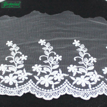 YACKALASI-encaje bordado de algodón, 10 yardas por lote, apliques florales, color blanco y negro, bordado de flores, 15cm 2024 - compra barato