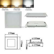 2014 Rushed New Ultra Thin Design Dimmable 12w Led Recessed Ceiling Light, Square Panel Light 170mm, Ac85-265v Wholesale Lamp 2024 - buy cheap