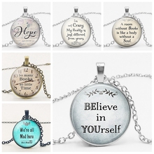 Fashion Accessories Celebrity Quotes Time Glass Gem Necklace Birthday Gift Pendant Necklace Welcome To Map Custom 2024 - buy cheap